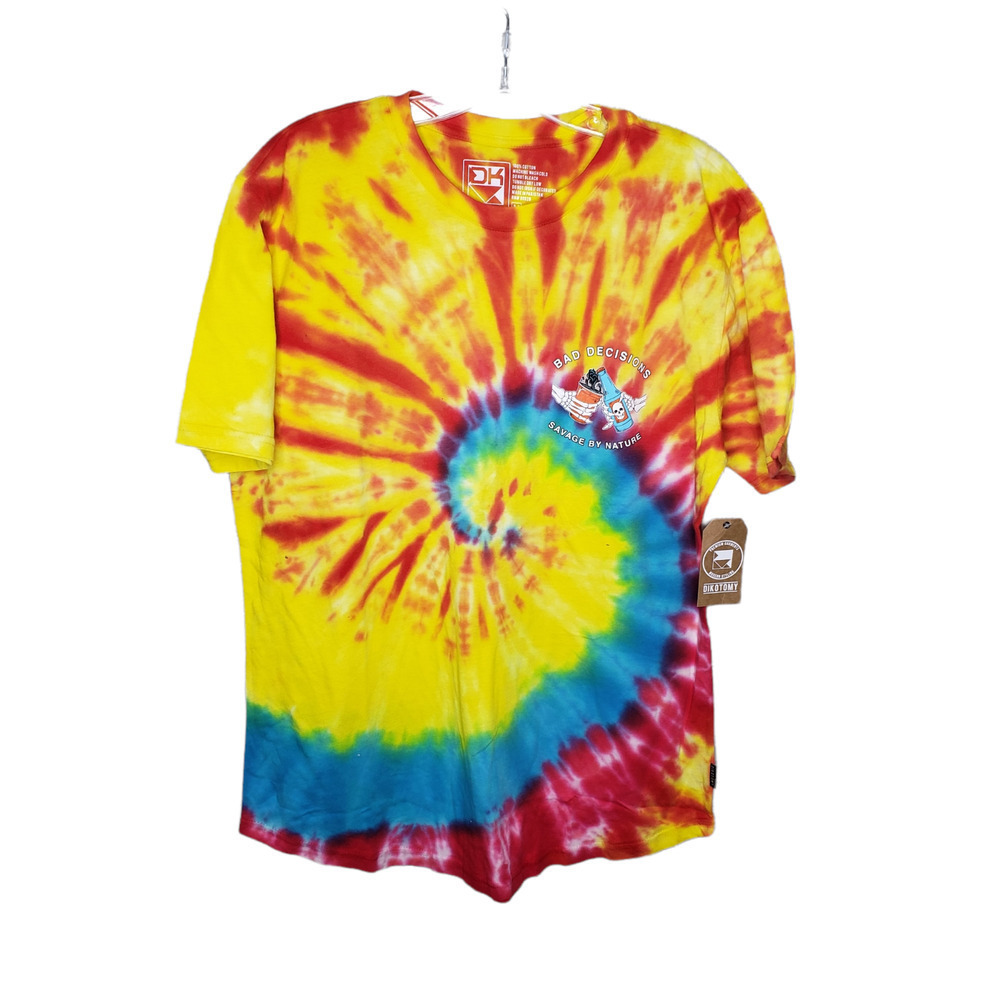 Dikotomy Tie Dye Men’s sz Med t shirt graphic Savage by nature bad decisions